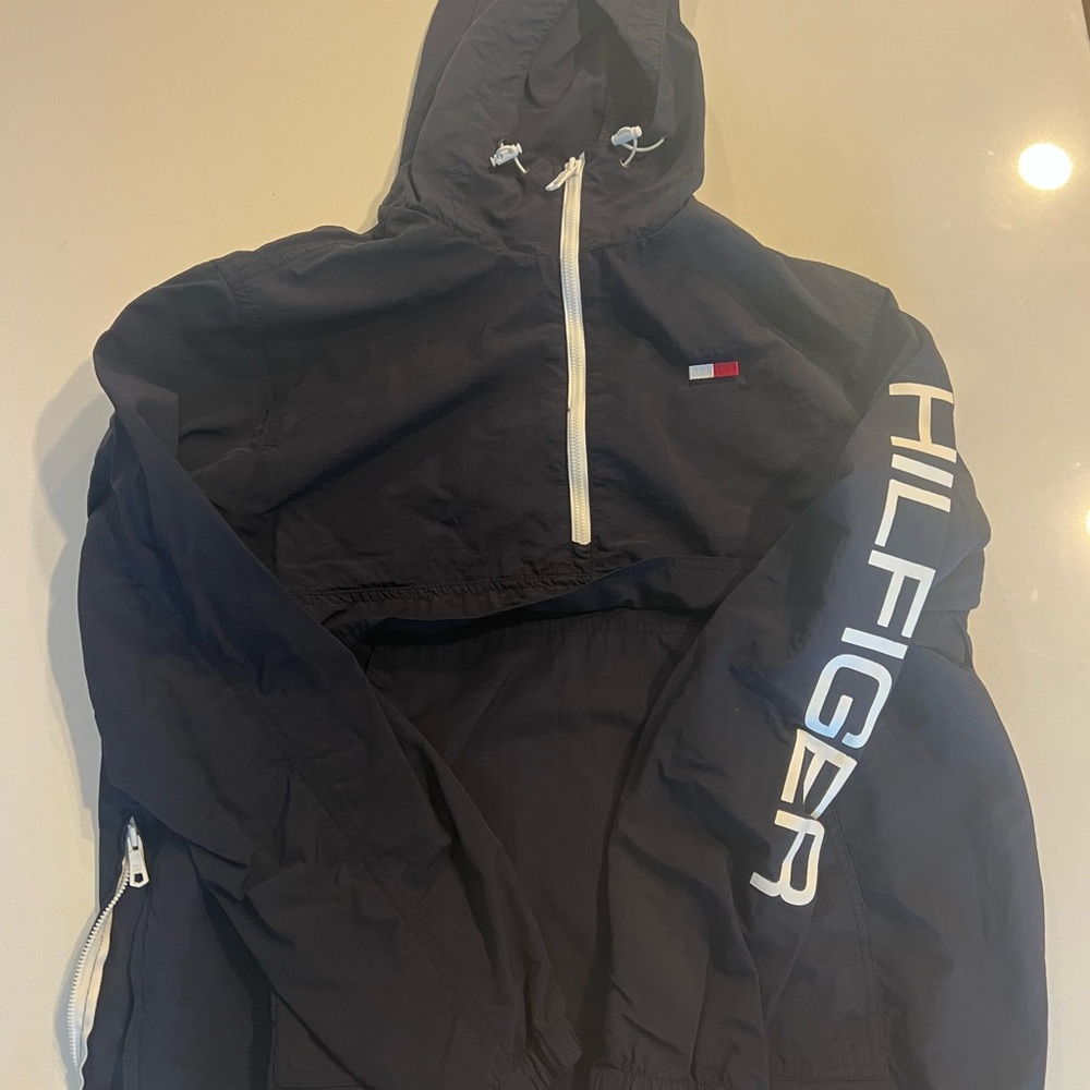Tommy Hilfiger Navy Hooded Windbreaker